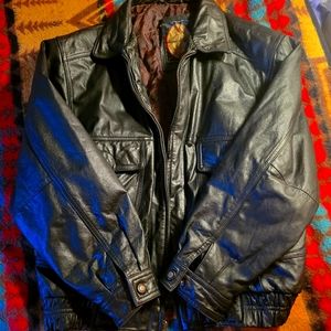 Size large leather jacket.